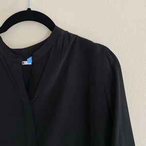 Uniqlo black silk shirt